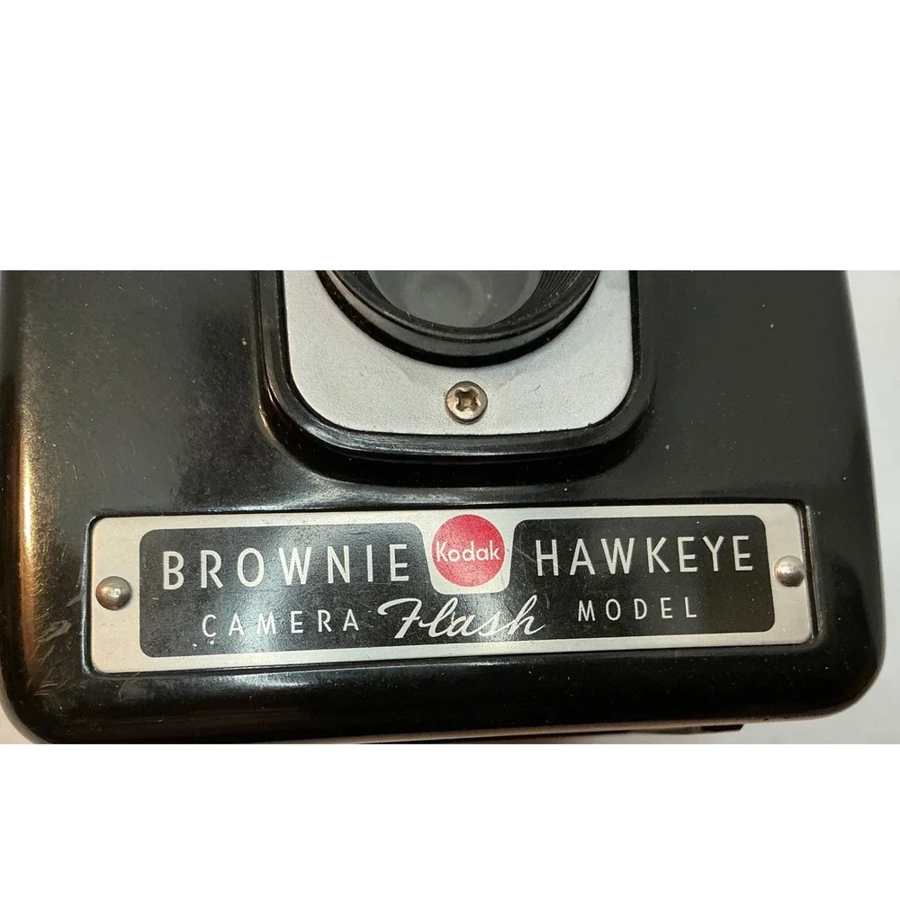 Kodak Vintage Brownie Hawkeye Flash Model Camera Bakelite Black MidCentury AS-IS